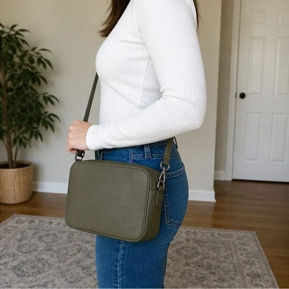 Sand Saffiano Crossbody Bag